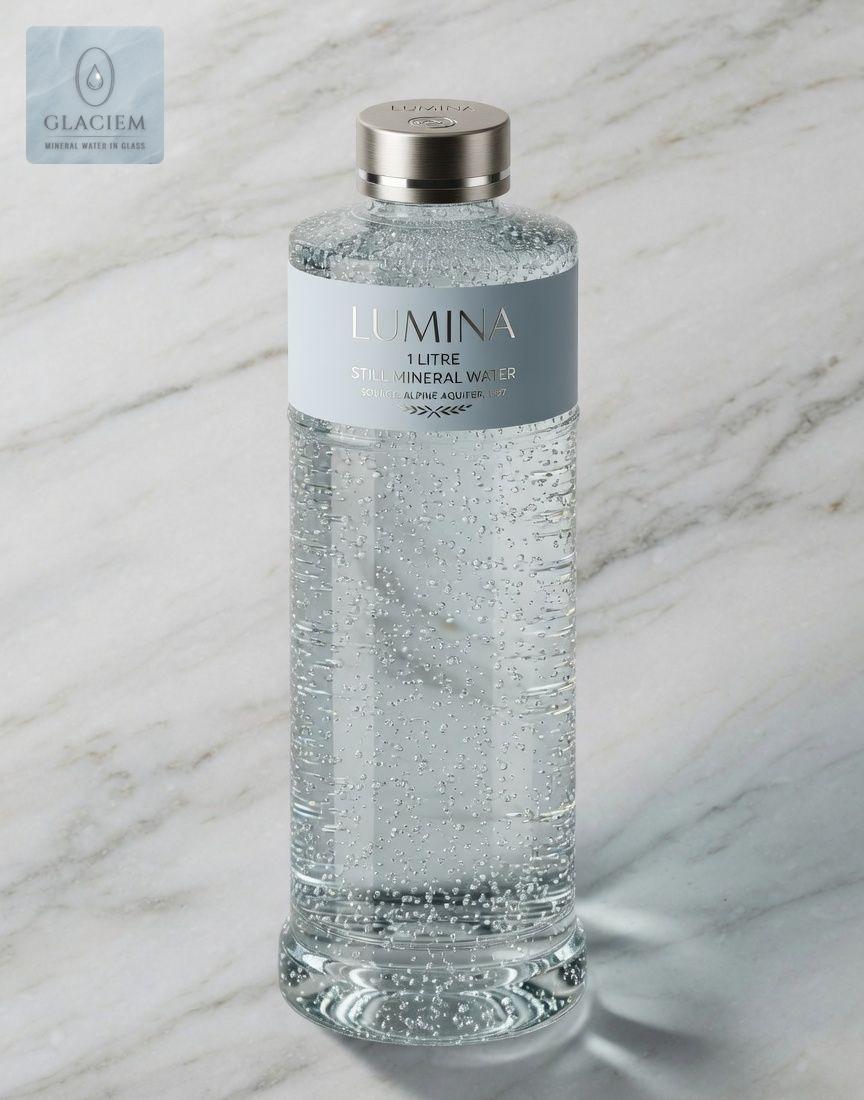 Glaciem Sparkling Mineral Water 1 L Glass