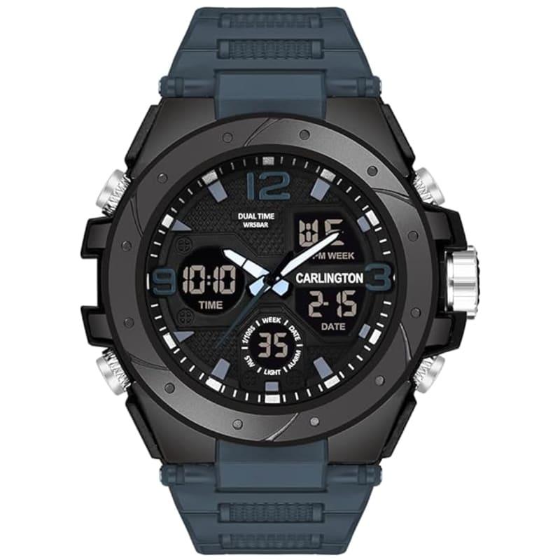 Carlington Endurance Series Analog-Digital Sports Watches for Men and Boys with Alarm, Stopwatch, Backlit Display, Dualtime, Silicone Rubber Strap, Water & Shock Resiatant - CT_9105