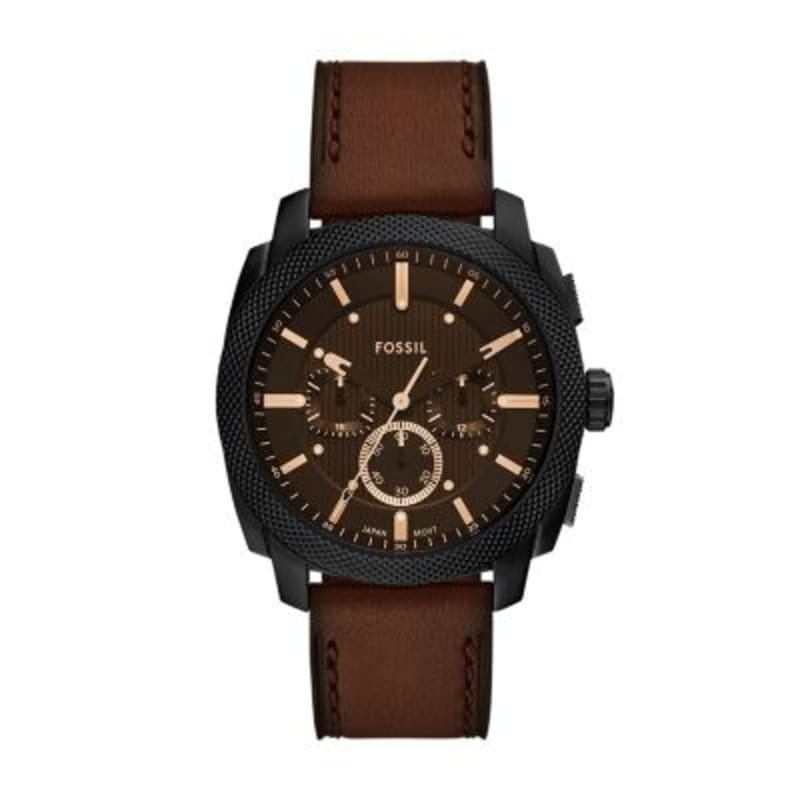 Fossil Machine Chronograph Brown Leather Watch FS6101