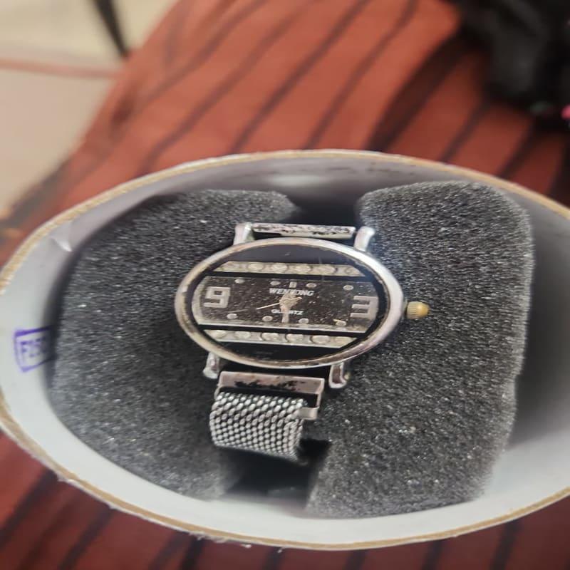Wentong Crystal Dial Mesh Analog Watch for Women