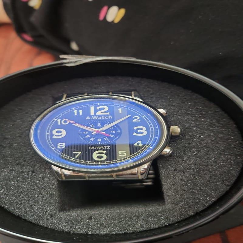 A.Watch Blue Numeric Analog Steel Watch