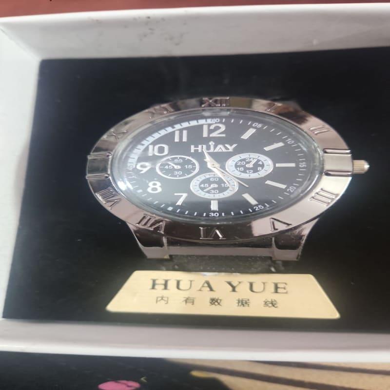 Hua Yue Black Chronograph Analog Watch