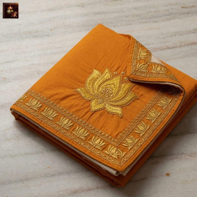 Tathaastu Saffron Cotton Aasan